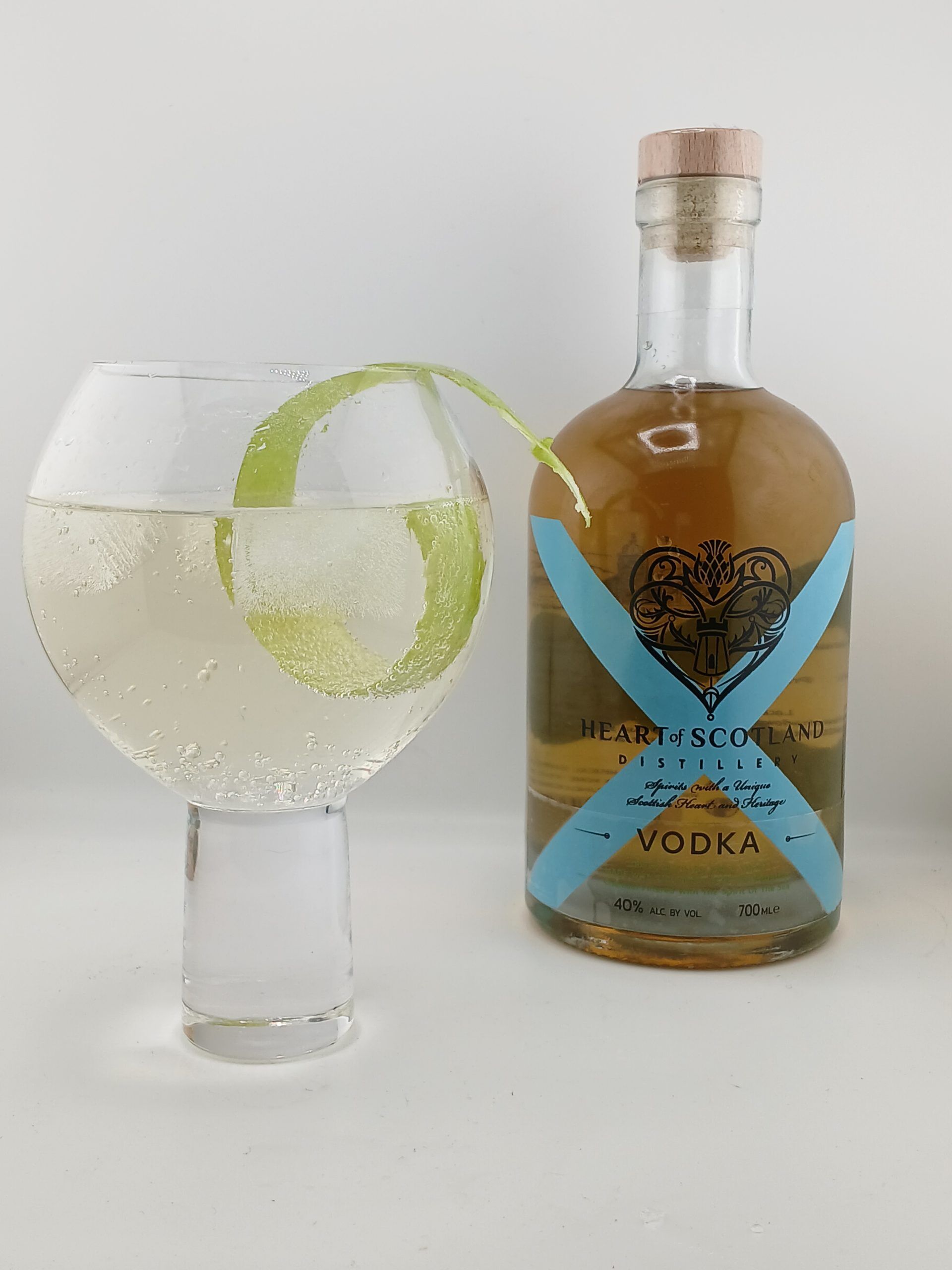 Scottish Apple Vodka by Heart of Scotland Distillery—crafted in small batches with real apples for a crisp, naturally sweet flavour.