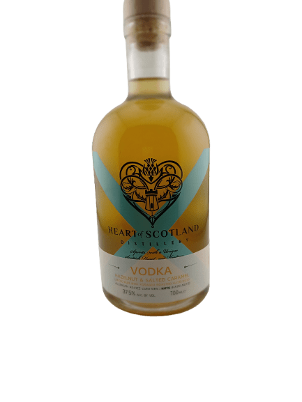 eart of Scotland Hazelnut & Salted Caramel Vodka bottle – small-batch Scottish White Label vodka